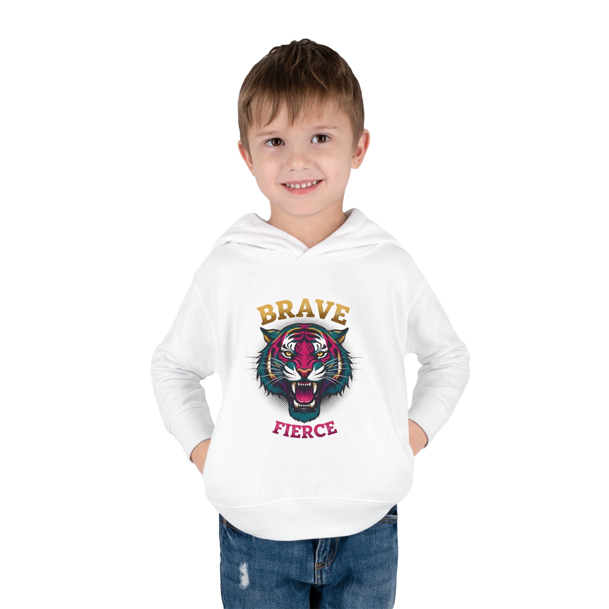 Toddler Hoodie — 'Brave & Fierce' Tiger Pullover (Built for a Different Jungle)