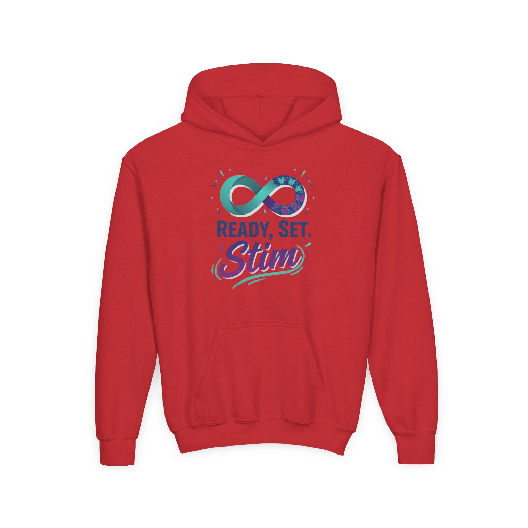 Youth Hoodie — "Ready, Set, Stim" Autism Infinity Pullover