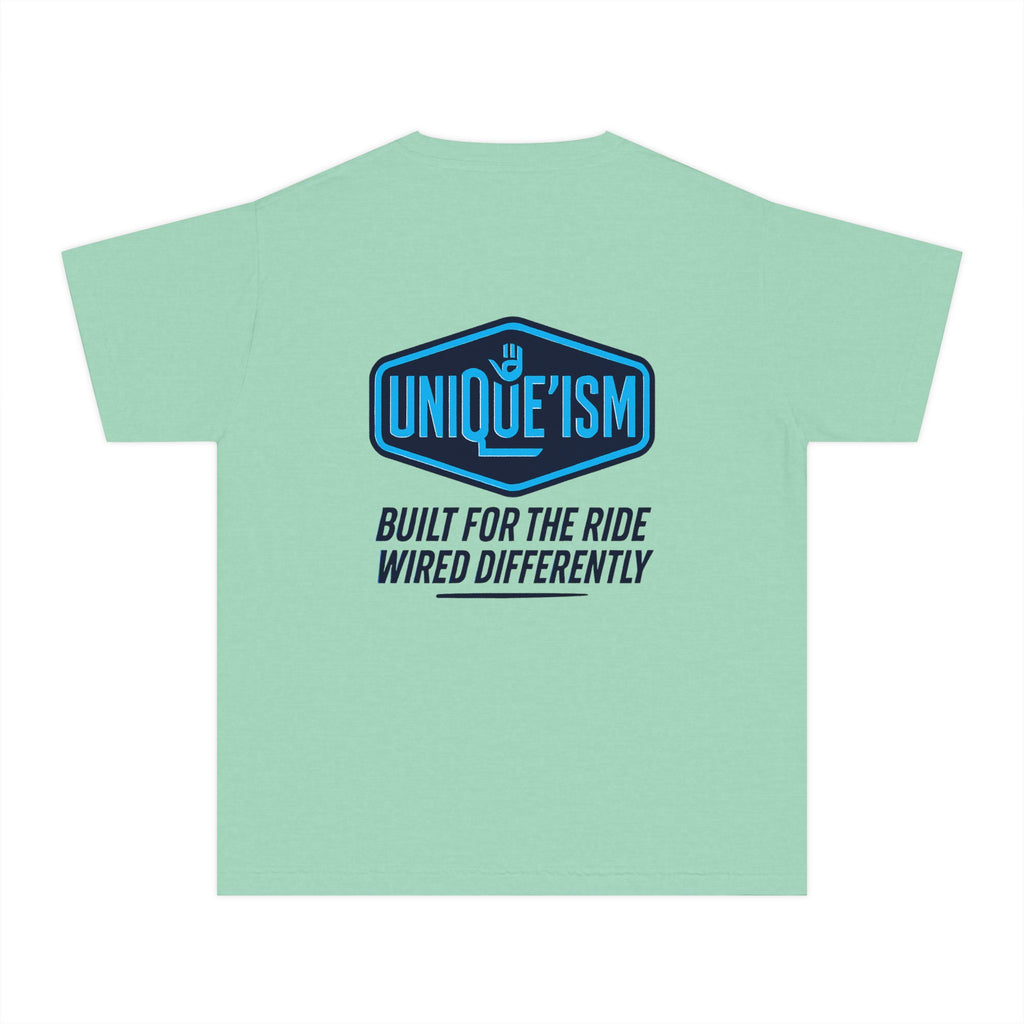 Autism Motorcycle Youth Tee – "Unique'ism: Built for the Ride"