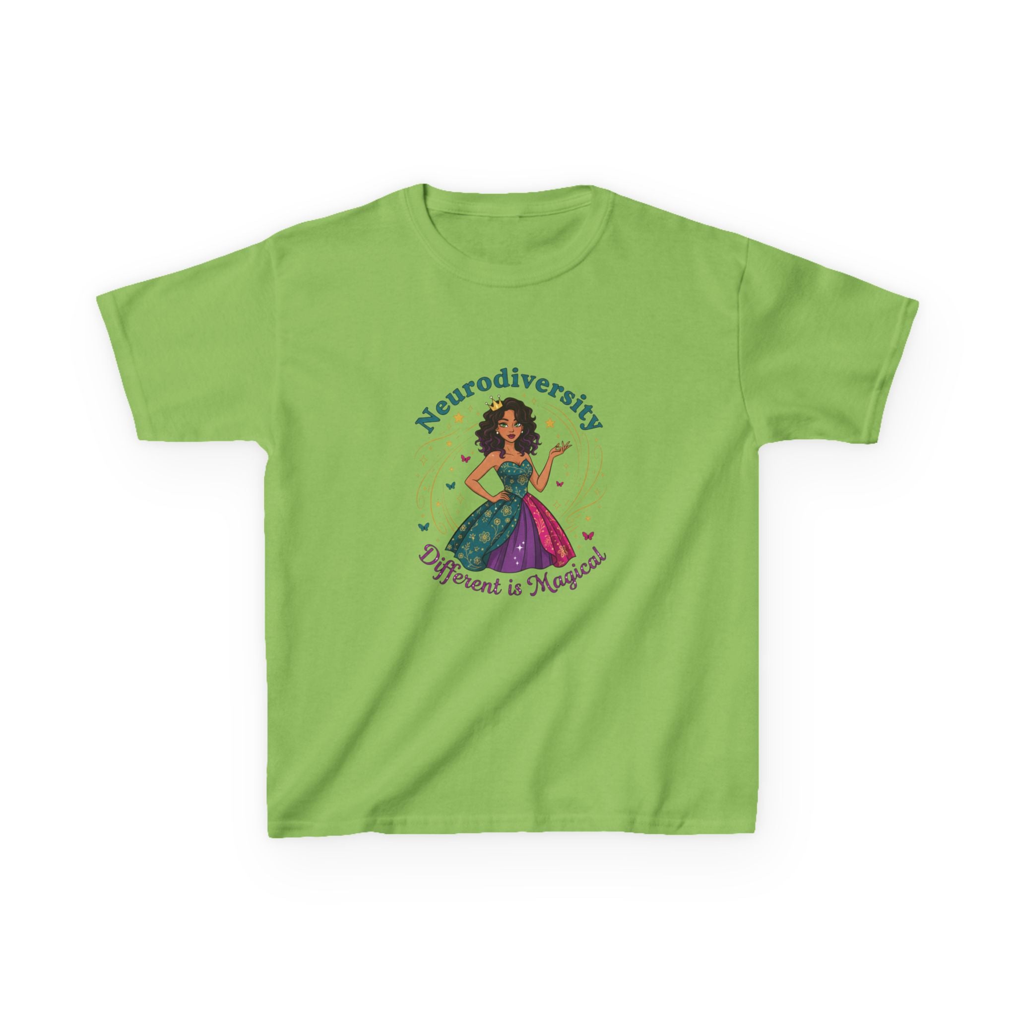 Kids Tee — Neurodiversity Princess “Different is Magical”