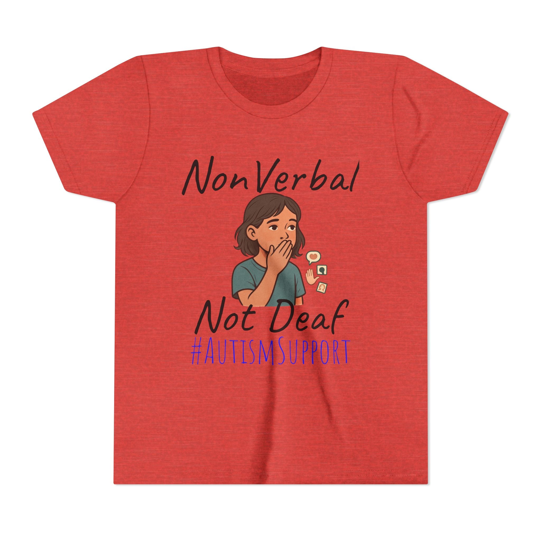 Autism Support Youth Tee — "NonVerbal Not Deaf" & Puzzle Piece "Unique'ism"