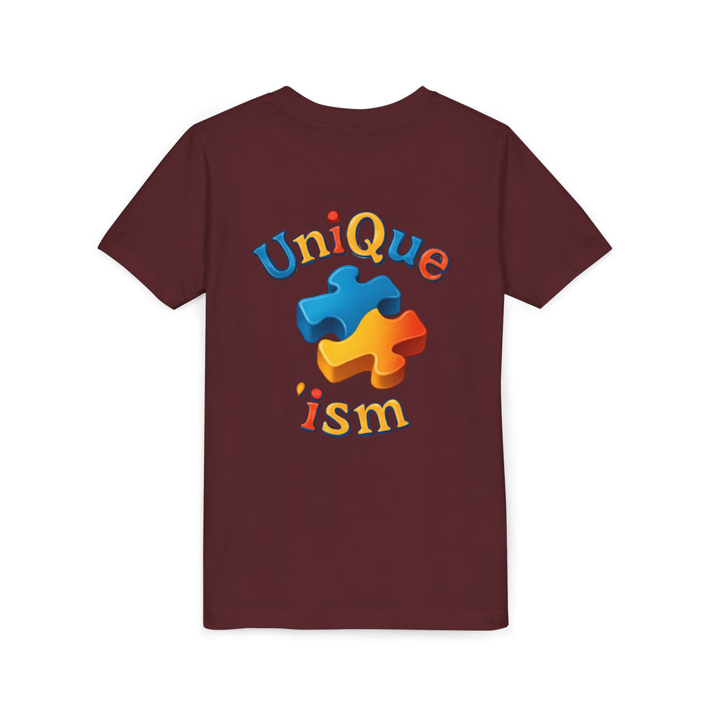 Autism Support Youth Tee — "NonVerbal Not Deaf" & Puzzle Piece "Unique'ism"