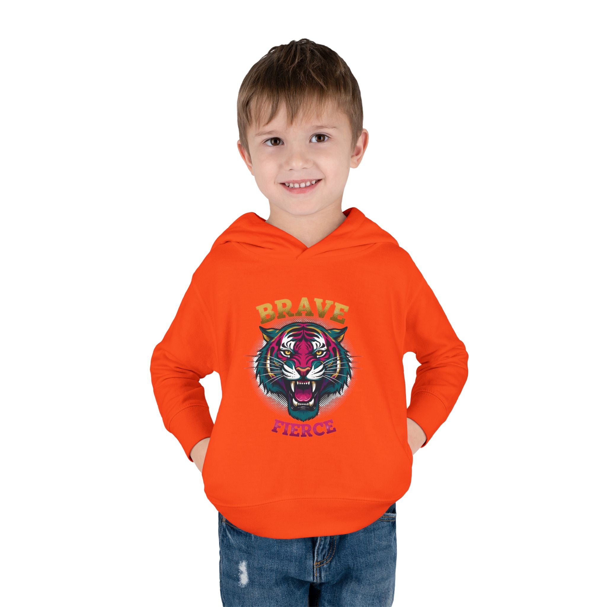 Toddler Hoodie — 'Brave & Fierce' Tiger Pullover (Built for a Different Jungle)
