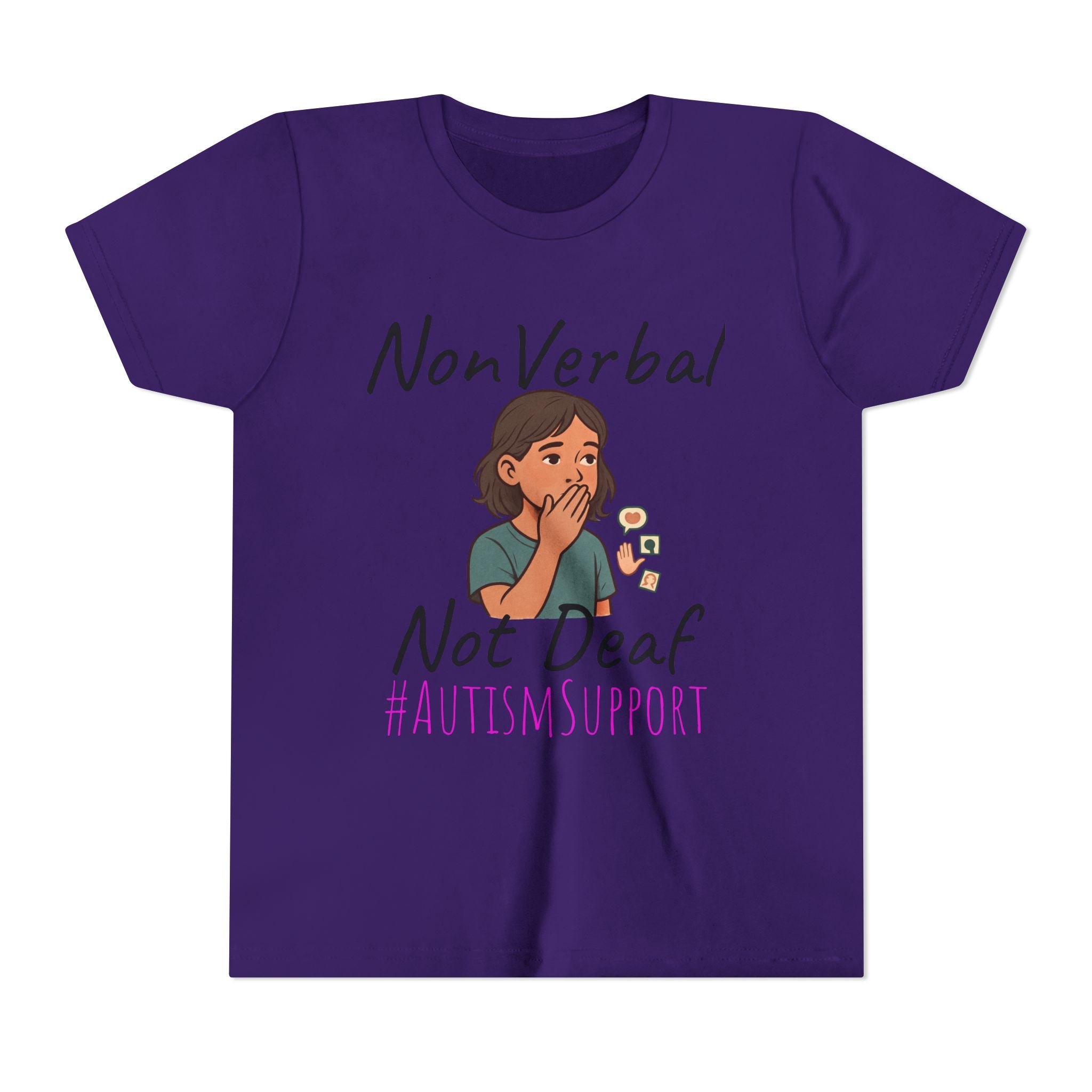 Autism Support Youth Tee — "NonVerbal Not Deaf" & Puzzle Piece "Unique'ism"