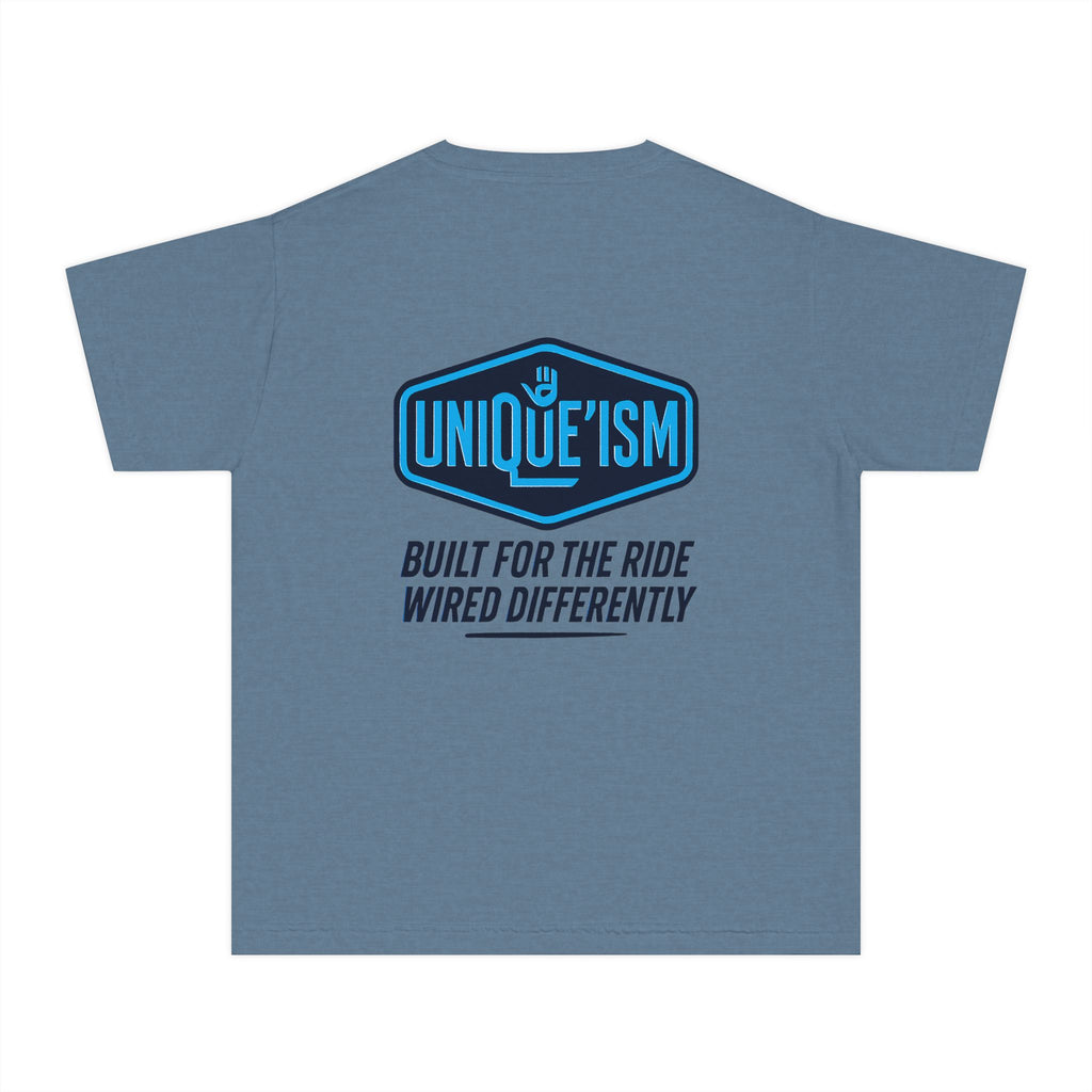 Autism Motorcycle Youth Tee – "Unique'ism: Built for the Ride"