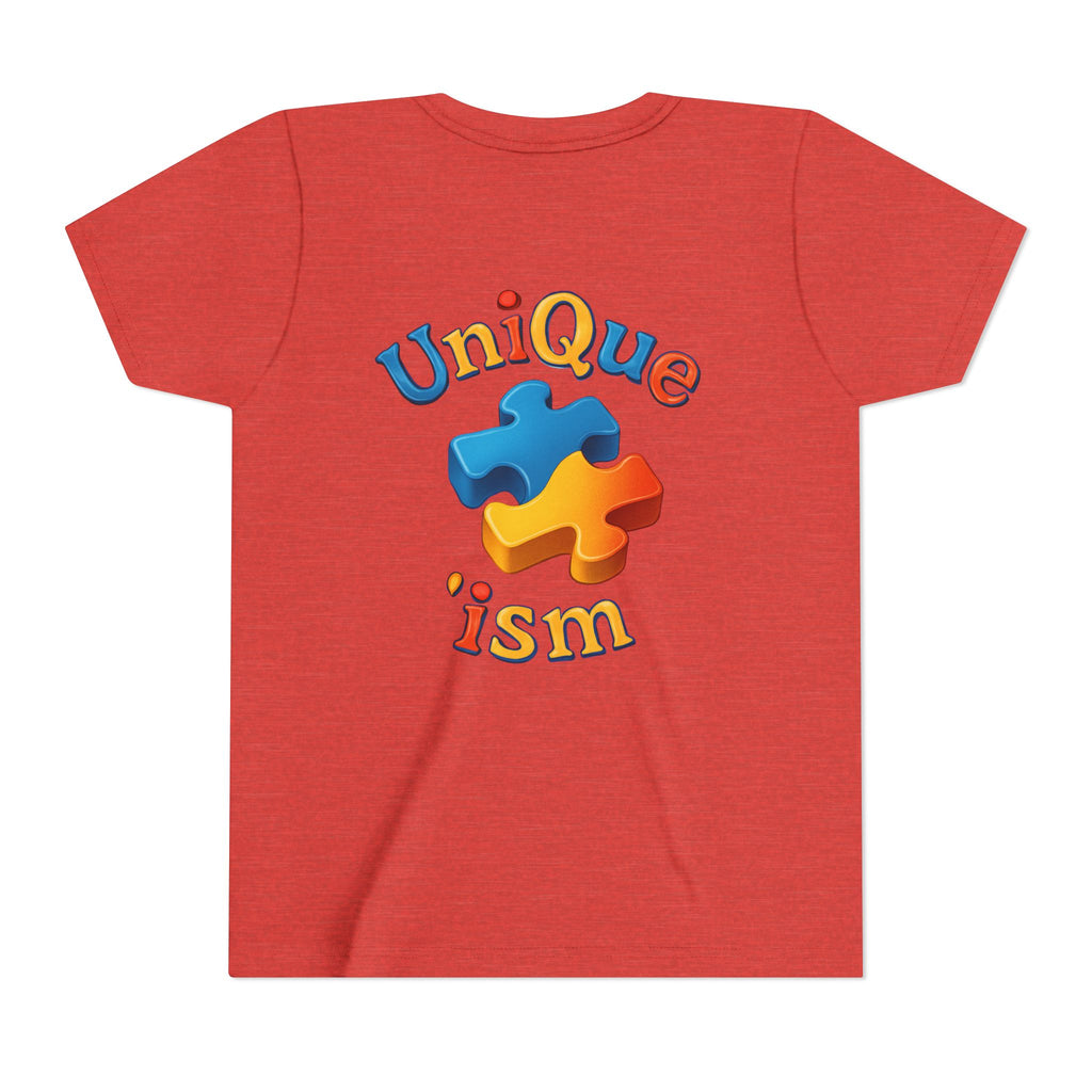 Autism Support Youth Tee — "NonVerbal Not Deaf" & Puzzle Piece "Unique'ism"
