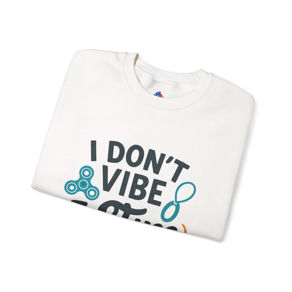 I Don't Vibe I Stim Crewneck Sweatshirt — "Unique'ism" Autism Puzzle Graphic