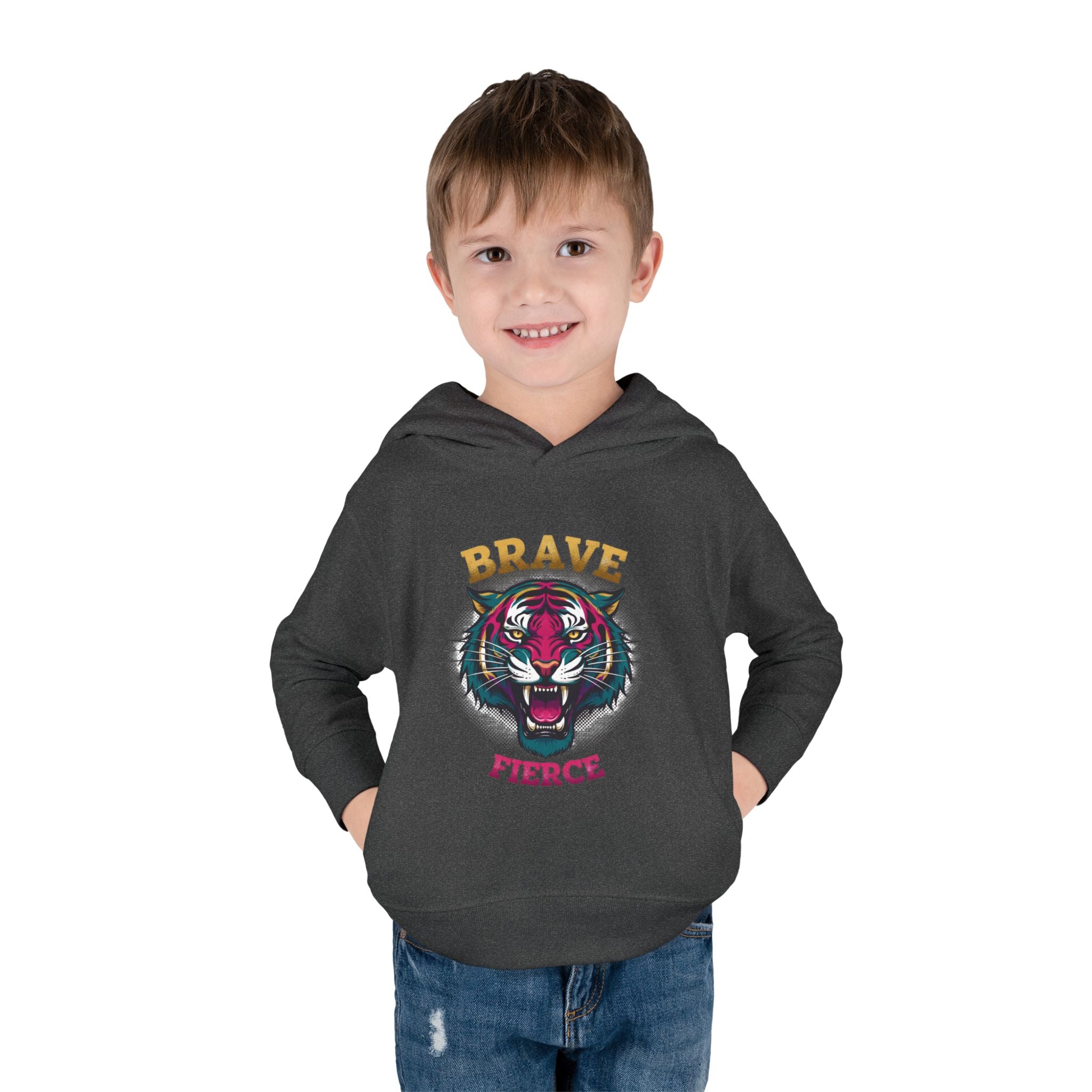 Toddler Hoodie — 'Brave & Fierce' Tiger Pullover (Built for a Different Jungle)