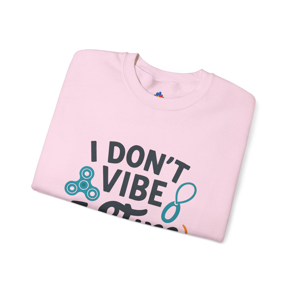 I Don't Vibe I Stim Crewneck Sweatshirt — "Unique'ism" Autism Puzzle Graphic