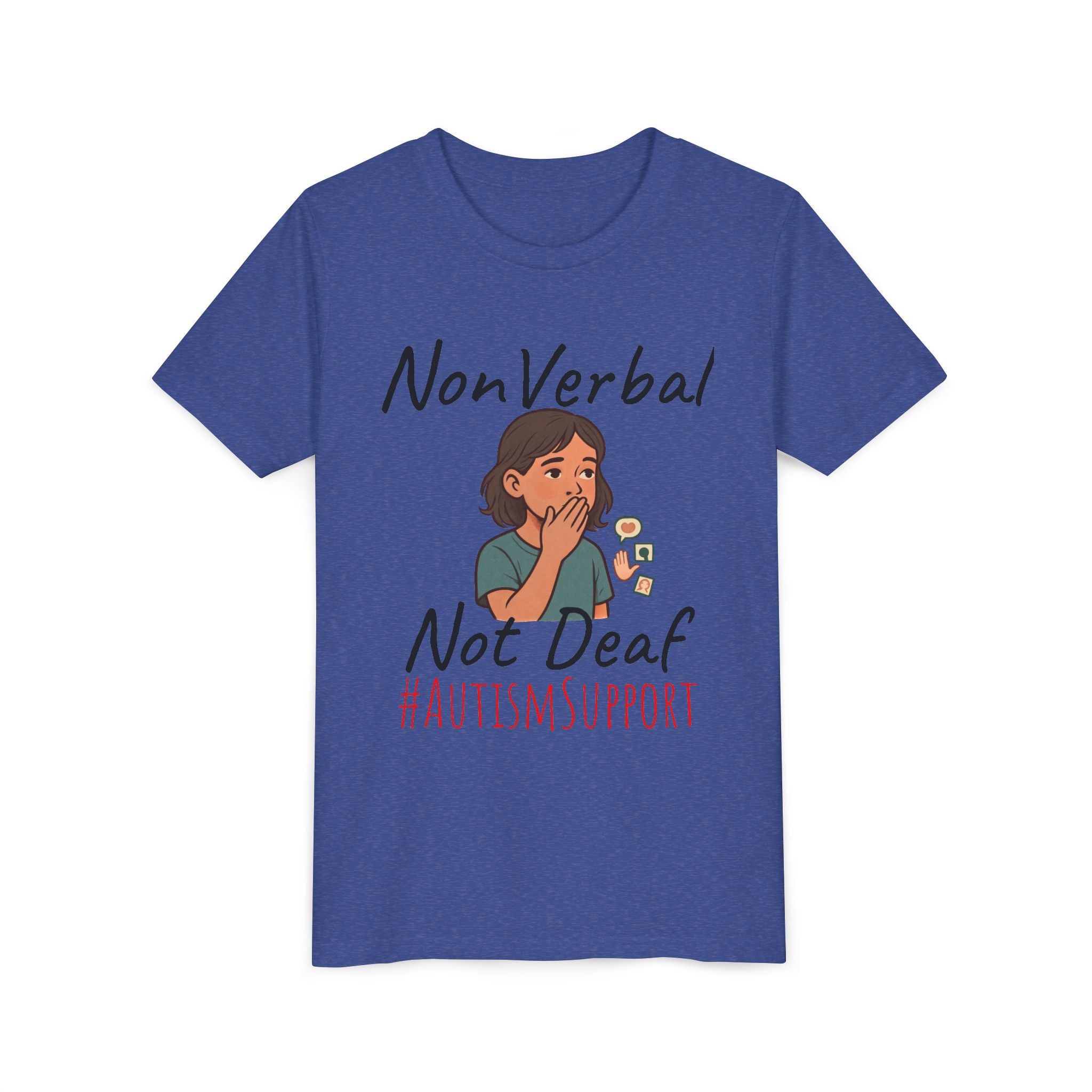Autism Support Youth Tee — "NonVerbal Not Deaf" & Puzzle Piece "Unique'ism"