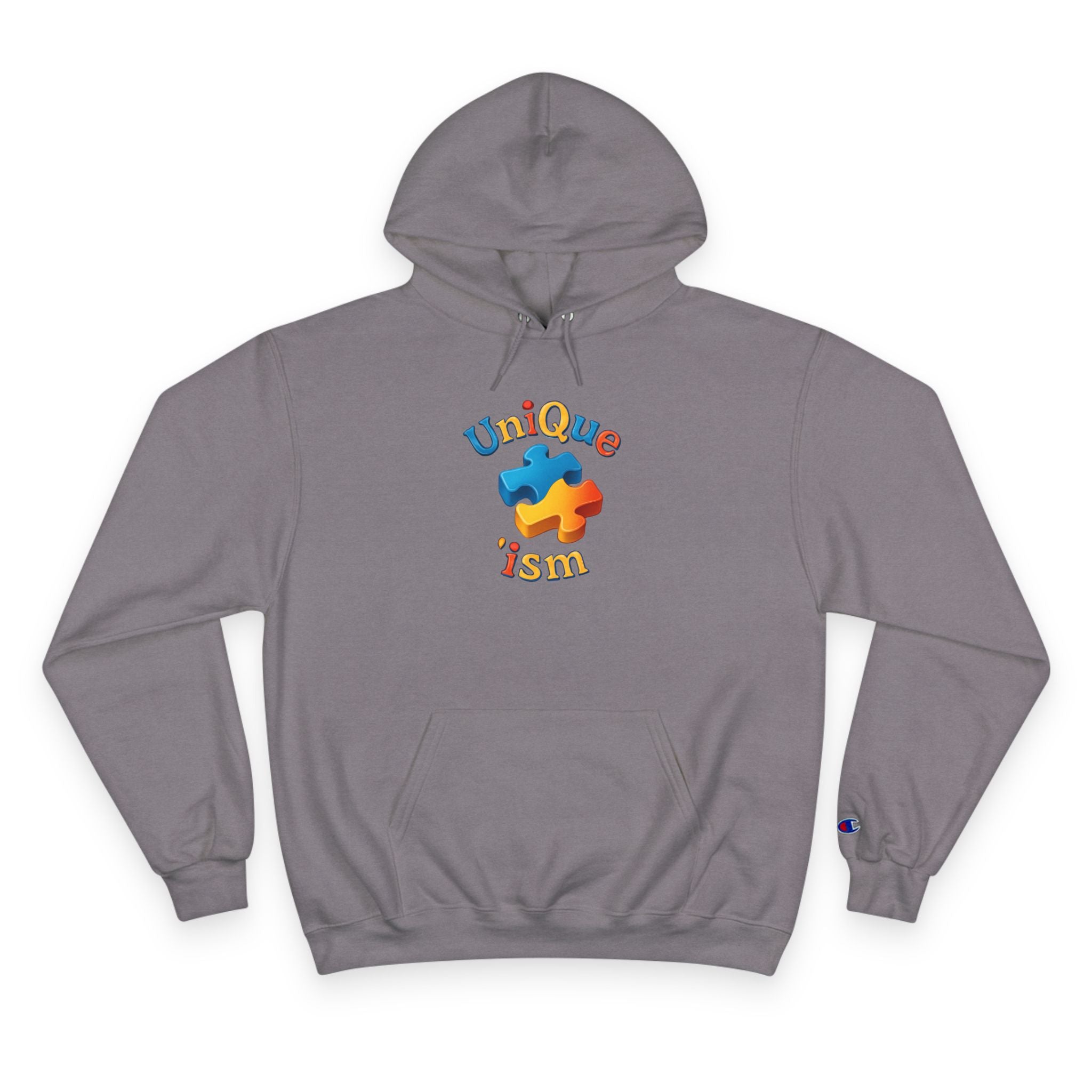 Men/Unisex Champion Hoodie - Autism Awareness Hoodie — Where being yourself is your greatest strength" Back Quote