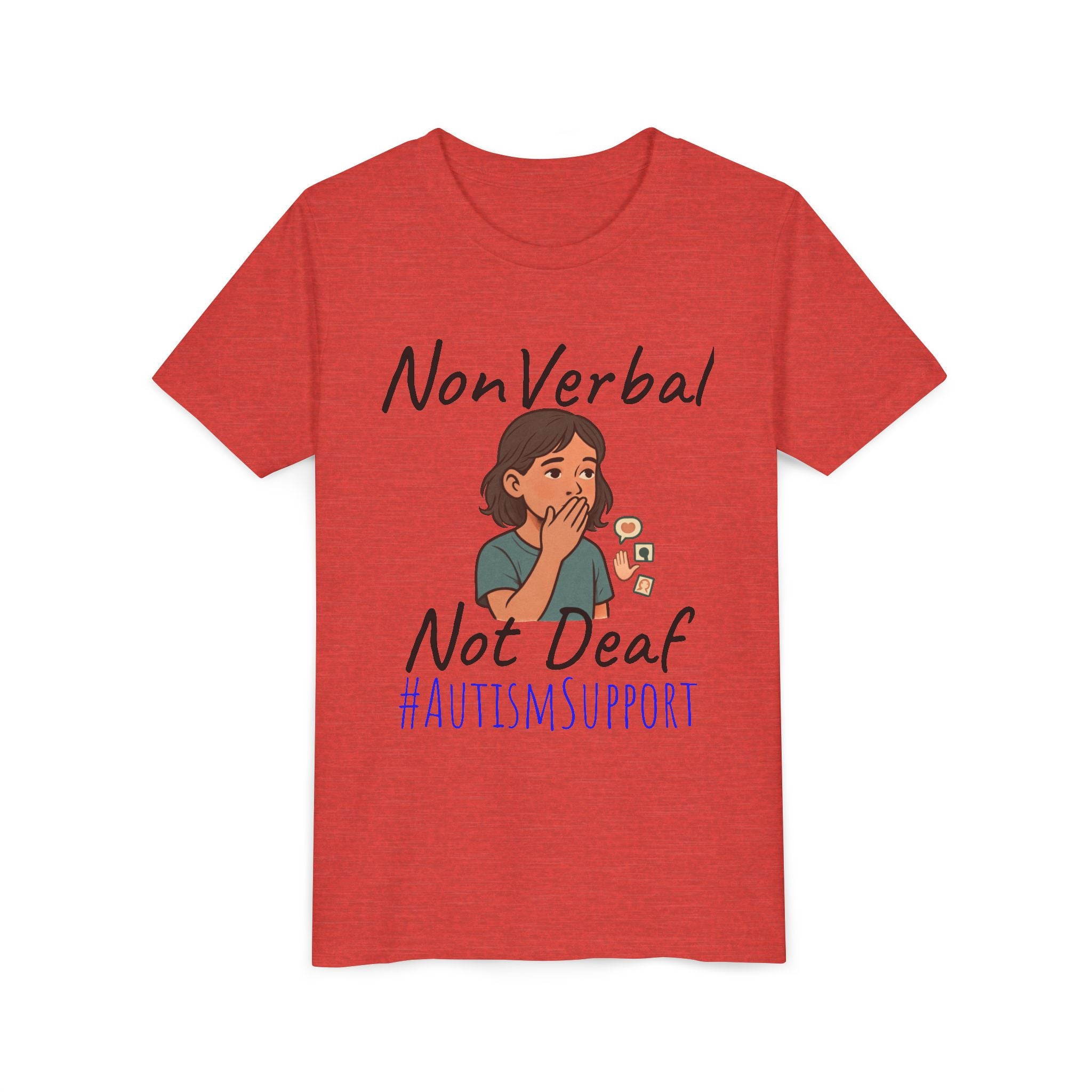 Autism Support Youth Tee — "NonVerbal Not Deaf" & Puzzle Piece "Unique'ism"