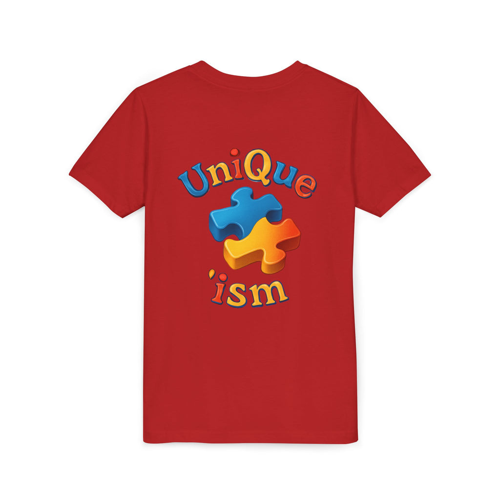 Autism Support Youth Tee — "NonVerbal Not Deaf" & Puzzle Piece "Unique'ism"