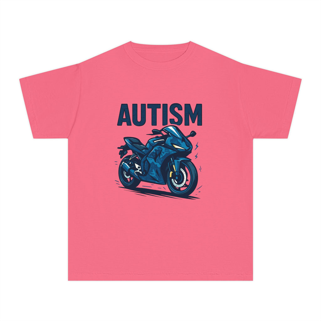 Autism Motorcycle Youth Tee – "Unique'ism: Built for the Ride"