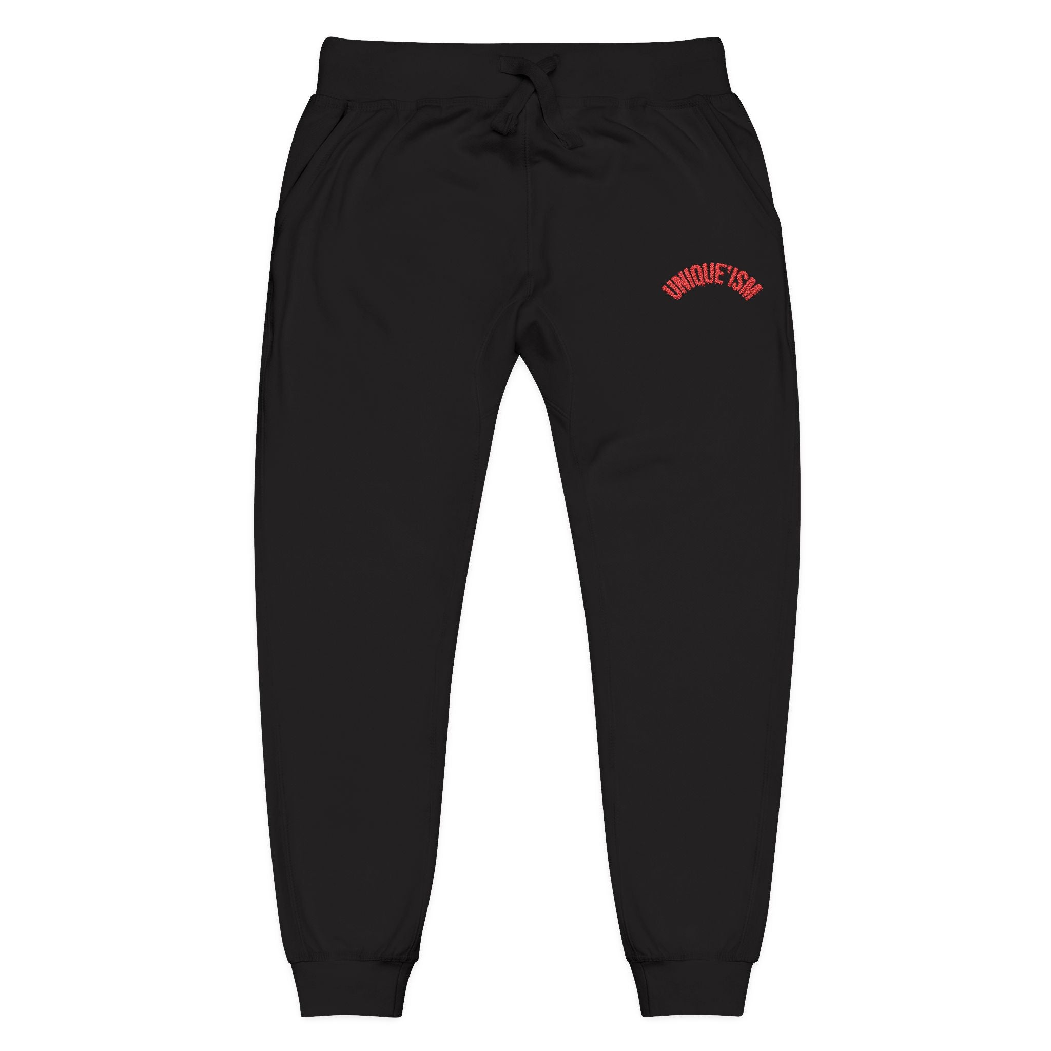 Embroidered Coral Fleece Sweatpants – Cozy Casual Joggers with Script Accent